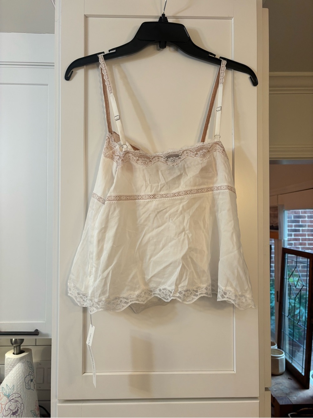 Reformation Apricot white lace babydoll tank top in cotton blend - Picture 5 of 7